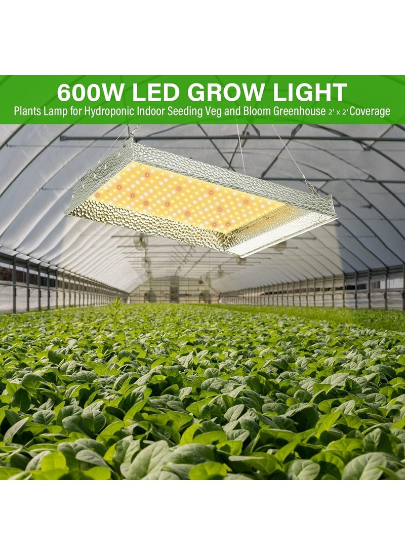 iPower iPower 2024 600W LED Grow Light Sunlike Full Spectrum Plants Lamp for Hydroponic Greenhouse Indoor Seeding Veg and Bloom 4x4 Coverage  - Image 4