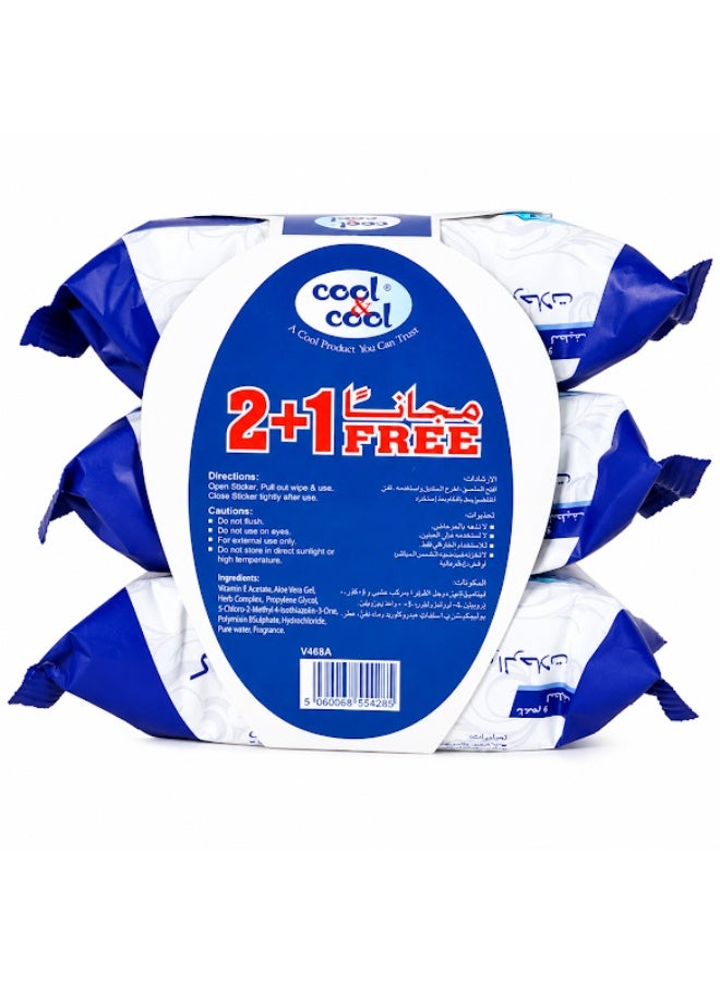 Cool & Cool Travelling Wipes - 30's (Pack of 3)