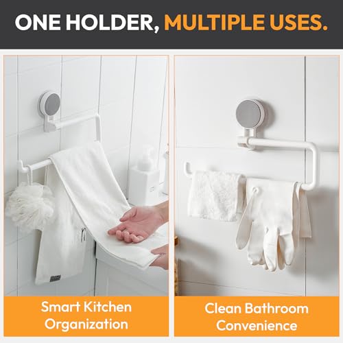 NEVADRILL Kitchen Towel Holder, Magic Sticker Self Adhesive Multifunctional Paper Towel Holder, Napkin Holder for Kitchen, Under Cabinet, Over the Sink, Organizer Rack for Paper Towel Roll [NR-1334] - Image 5