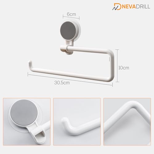 NEVADRILL Kitchen Towel Holder, Magic Sticker Self Adhesive Multifunctional Paper Towel Holder, Napkin Holder for Kitchen, Under Cabinet, Over the Sink, Organizer Rack for Paper Towel Roll [NR-1334] - Image 2