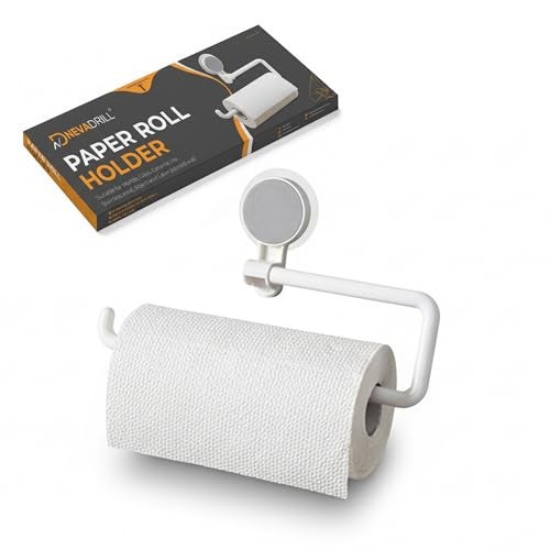 NEVADRILL Kitchen Towel Holder, Magic Sticker Self Adhesive Multifunctional Paper Towel Holder, Napkin Holder for Kitchen, Under Cabinet, Over the Sink, Organizer Rack for Paper Towel Roll [NR-1334] - Image 1