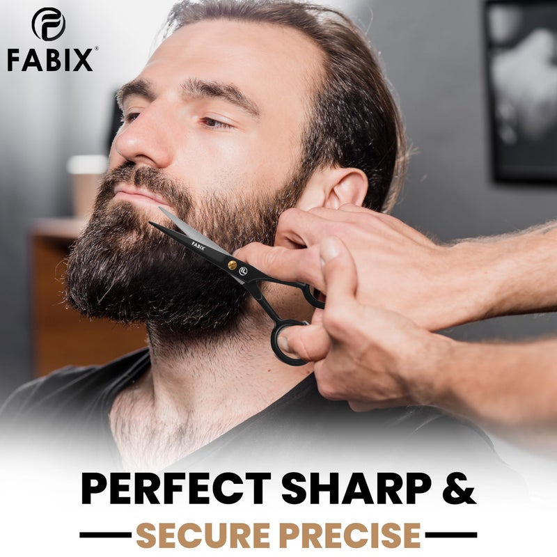 Fabix 5â€ Professional Beard Mustache Scissors with 1 Beard Comb, 1 Mustache Comb and Travel Pouch - Perfect Beard Trimming Scissors for All Facial Hair Scissors - Grooming Scissors - Image 5