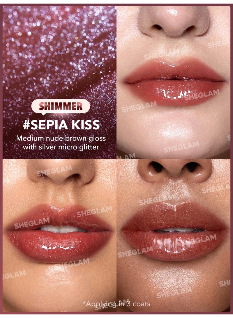 SHEGLAM SG Pout-Perfect Shimmer Lip Plumper - Sepia Kiss - Image 3