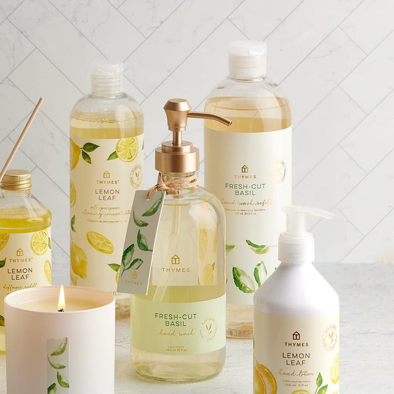 Thymes Hand Wash Refill - Scented Liquid Hand Soap Refill - Deeply Cleansing & Hydrating Formula - Plant-Based Skin Care - Clean & Invigorating Blend (Fresh-Cut Basil, 24.5 fl oz) - Image 3