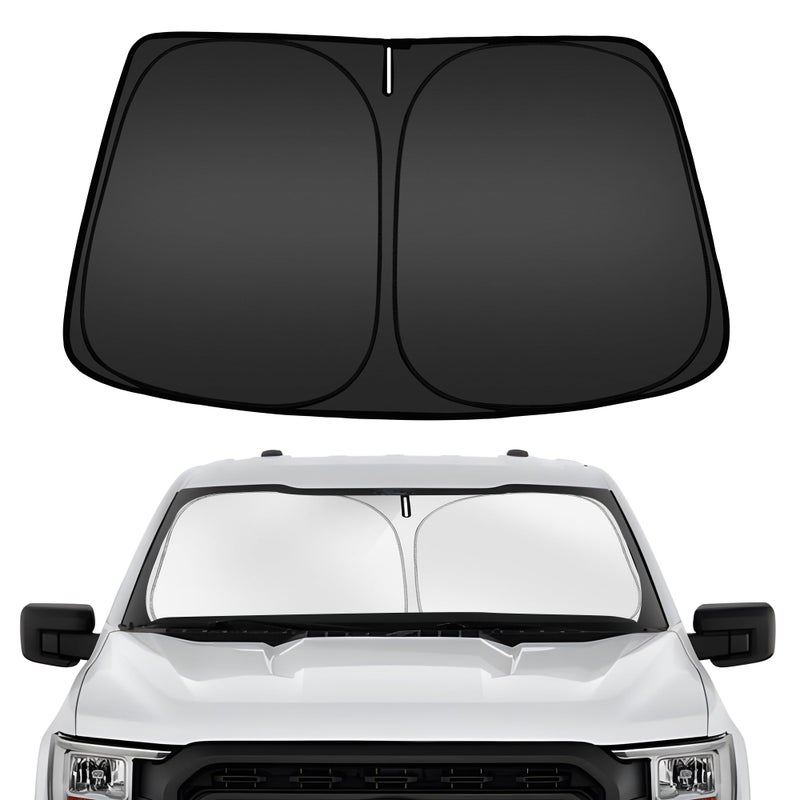 ARISMOTOR Windshield Sun Shade for Ford F-150 F150 2021-2025 2026, Custom Fit Foldable Front Window Sunshade Sun Visor Protector, Block UV Rays Keep Your Car Cooler - Image 1