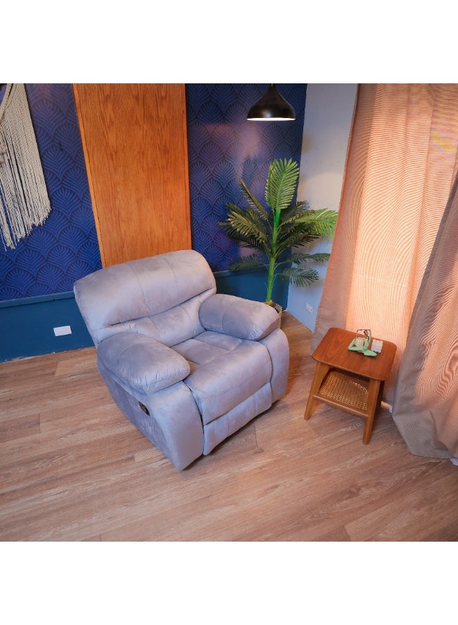 فرنتشر فاكتوري كرسي ريكلاينر روكا كبير 2 حركة خشب بولي وود وزان احمر (رمادي)  100x105x100 cm 