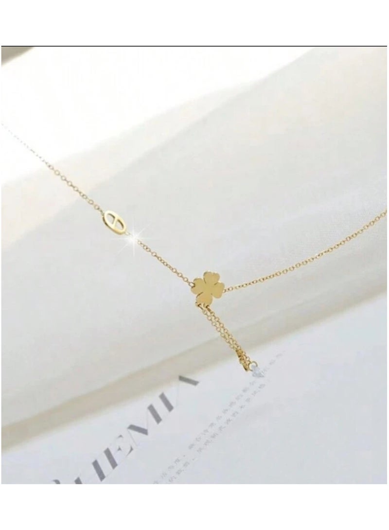 Equal Amazing Women's Stainless Steel Gold Plated Anklet - Image 3