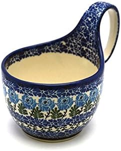 Polish Pottery Gallery Polish Pottery Loop Handle Bowl  Antique Rose  - Image 1