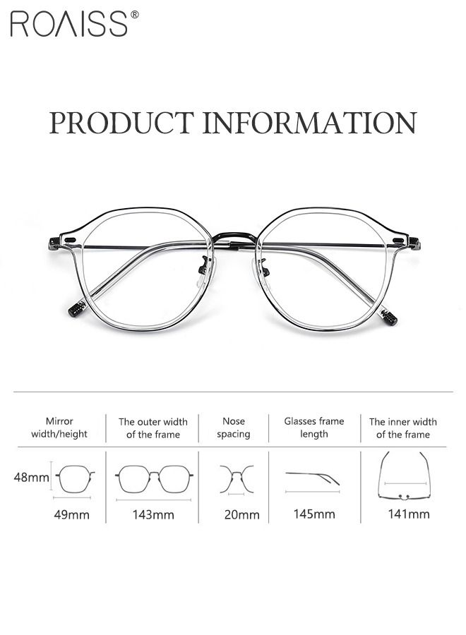 roaiss Blue Light Blocking Glasses Blue Light Filter Computer Reading Gaming TV Phones Round Eyeglasses Fashion Anti Eyestrain Headache Eyewear for Women Men Black - Image 4
