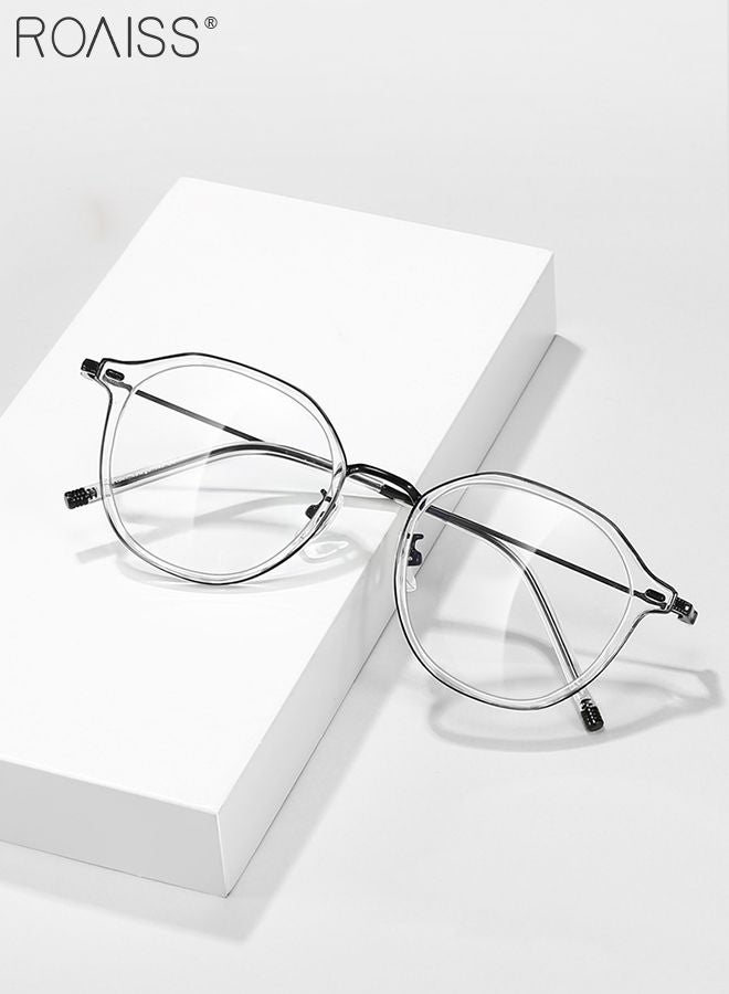 roaiss Blue Light Blocking Glasses Blue Light Filter Computer Reading Gaming TV Phones Round Eyeglasses Fashion Anti Eyestrain Headache Eyewear for Women Men Black - Image 3