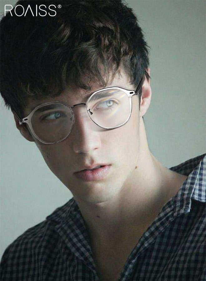 roaiss Blue Light Blocking Glasses Blue Light Filter Computer Reading Gaming TV Phones Round Eyeglasses Fashion Anti Eyestrain Headache Eyewear for Women Men Black - Image 2