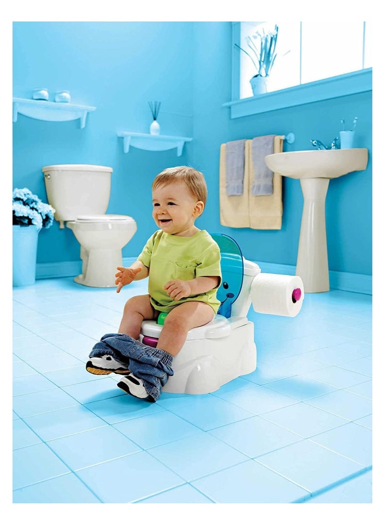 مقعد تدريب محمول على المرحاض للأطفال الصغار | سفر الأطفال | كرسي مرحاض قابل للطي للأطفال في الأماكن المغلقة/الخارجية مع غطاء ودعم للظهر العالي لعمر يصل إلى 7 سنوات، مظهر واقعي. سهل التنظيف (أزرق) - Image 4