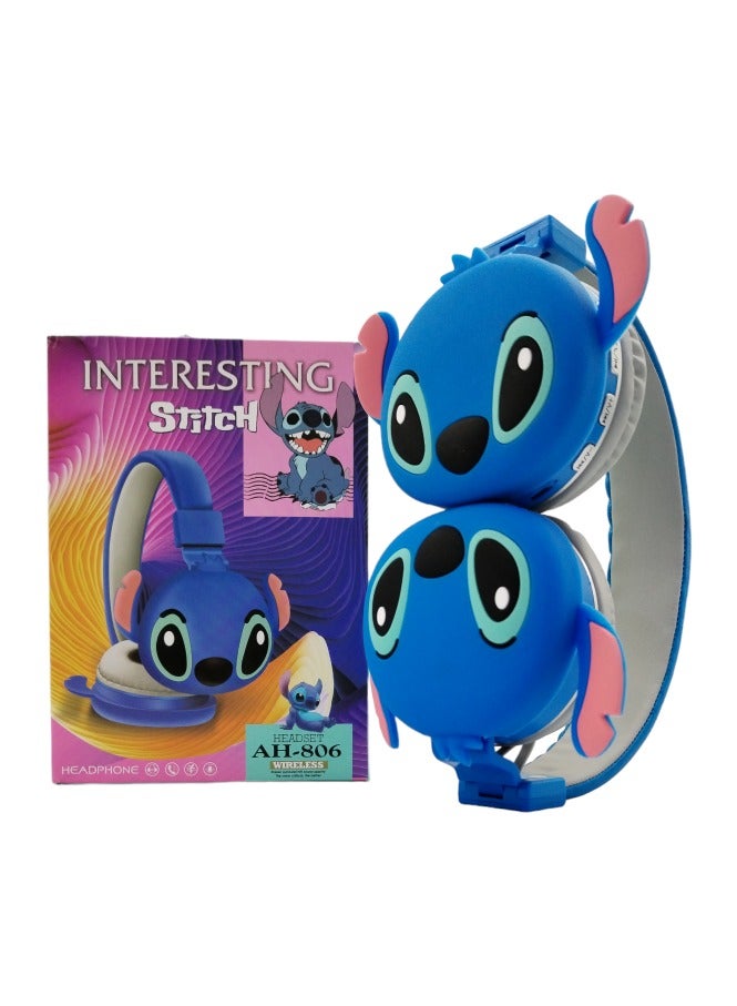 STITCH Anime Wireless Headphones for Kids, Cute Bluetooth Headphones for Boys and Girls with Microphone AH-806 - Image 1