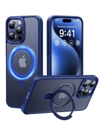Matte Finish Magnetic for iPhone 15 Pro Case Invisible Kickstand Stand Cover [Compatible with MagSafe] [14 FT Drop Protection] Non-Yellowing Shockproof Protective Slim Case Cover - Blue - pzsku/Z0922C4C789DDF4097DCEZ/45/_/1695671004/7d43c0d4-b40a-43ba-bc03-443357436007
