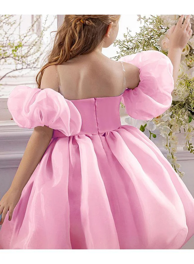 Mark & Mia Mark & Mia All Over Bow Detailed Off Shoulder Party Dress - Pink