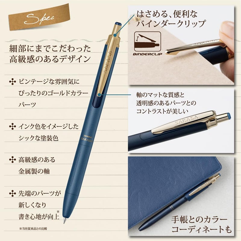 Zebra Pen قلم حبر جل رولر زيبرا سارا سا جراند، 0.5 مم نقطة رفيعة، لون حبر قديم قائم على الماء، بوردو بنفسجي، P-JJ57-VBP - Image 5