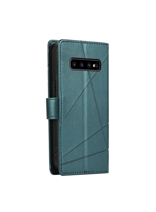 S-TOP Case For Samsung Galaxy S10 PU Genuine Leather Texture Embossed Line Phone Case - Image 3