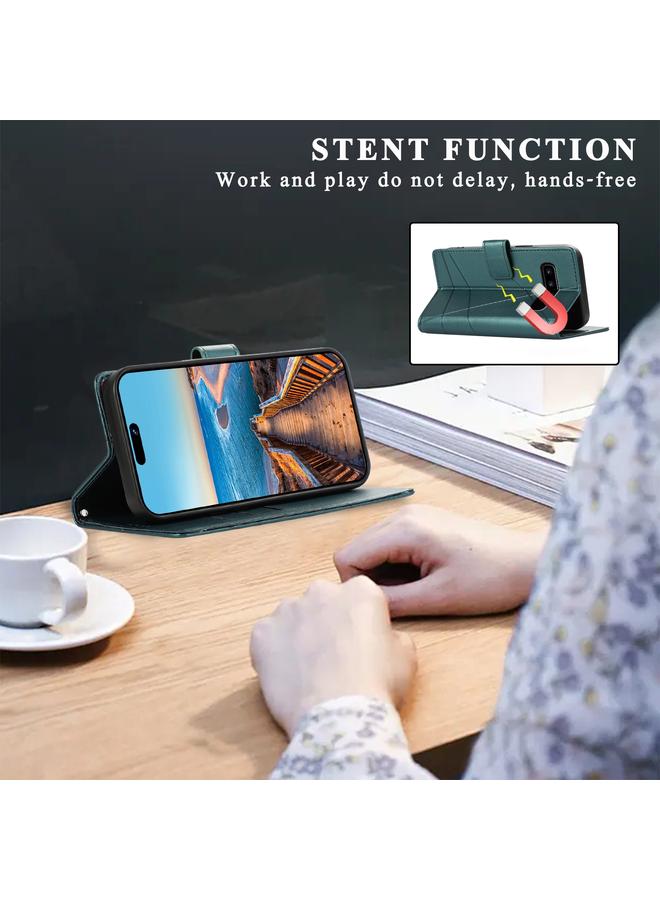 S-TOP Case For Samsung Galaxy S10 PU Genuine Leather Texture Embossed Line Phone Case - Image 5