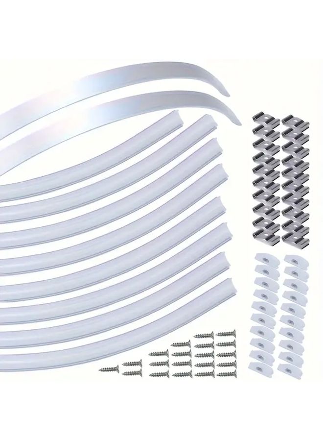 Bendable Silvery LED Channel 10 Pack 39.37 Inch With Milky White Lens Cover For Strip Lights - Image 1