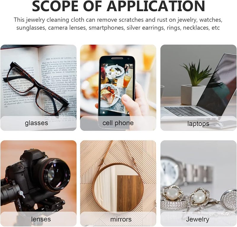 STOBOK 15Pcs Silver Jewelry Polishing Cloths Reusable Cleaning Kit for All Jewelry Care - Image 4