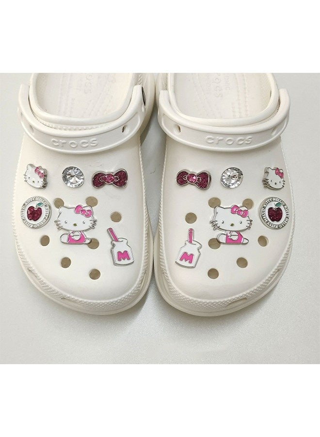 Hello Kitty 12 pcs Cross Clogs Charms Pink Hello Kitty Diy Removable Shoe Decoration Set - Image 3