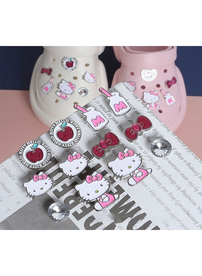 Hello Kitty 12 pcs Cross Clogs Charms Pink Hello Kitty Diy Removable Shoe Decoration Set - Image 5