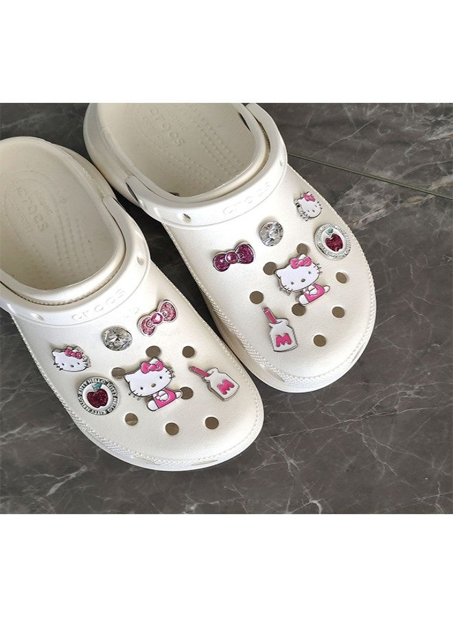 Hello Kitty 12 pcs Cross Clogs Charms Pink Hello Kitty Diy Removable Shoe Decoration Set - Image 4