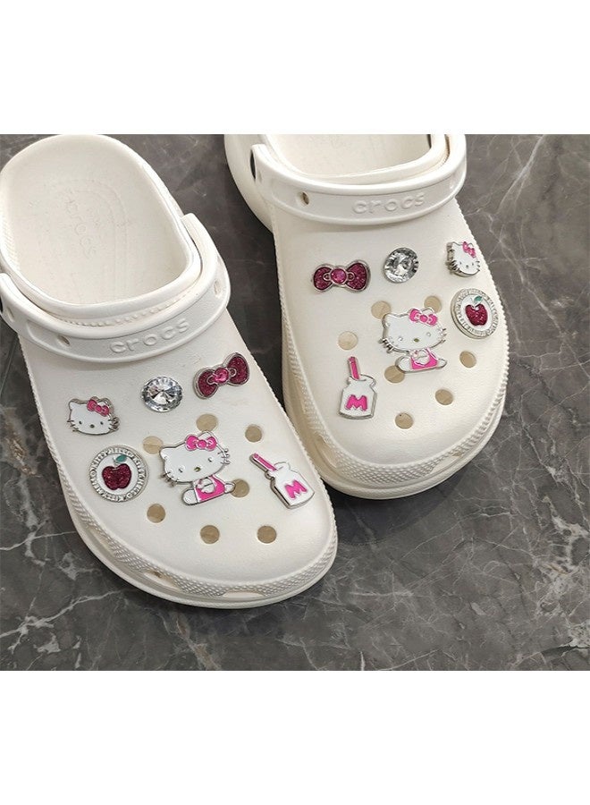 Hello Kitty 12 pcs Cross Clogs Charms Pink Hello Kitty Diy Removable Shoe Decoration Set - Image 2