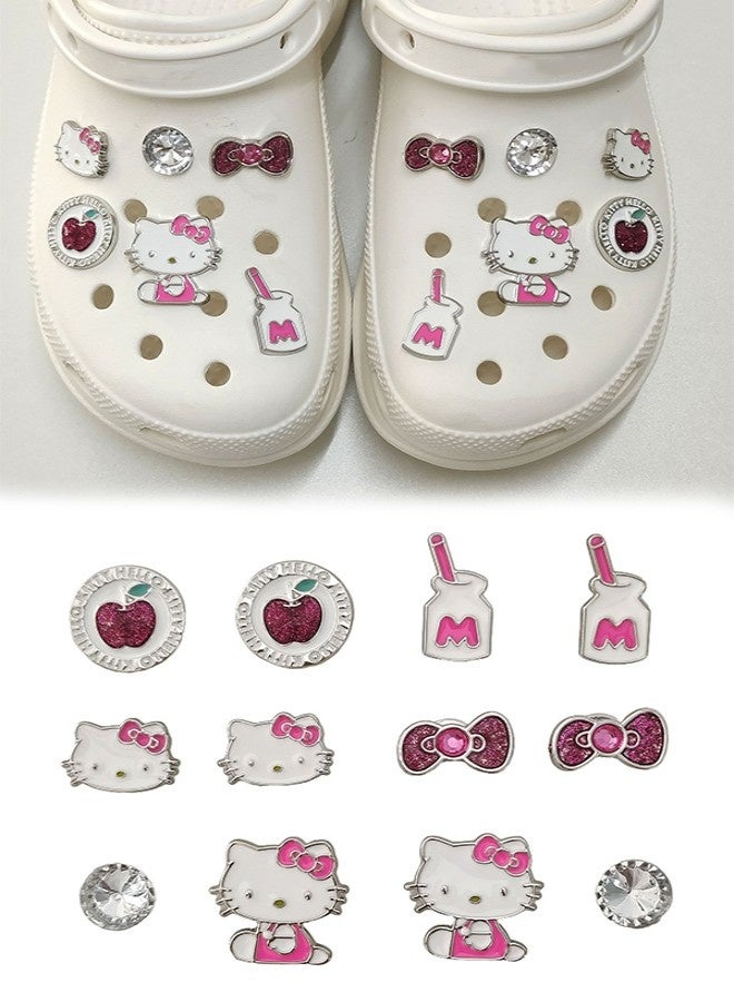Hello Kitty 12 pcs Cross Clogs Charms Pink Hello Kitty Diy Removable Shoe Decoration Set - Image 1
