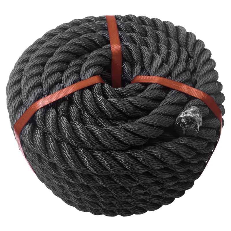 Aoneky 38 12 58 34 1 inch Black Twisted Rope 34 inch x 50 ft