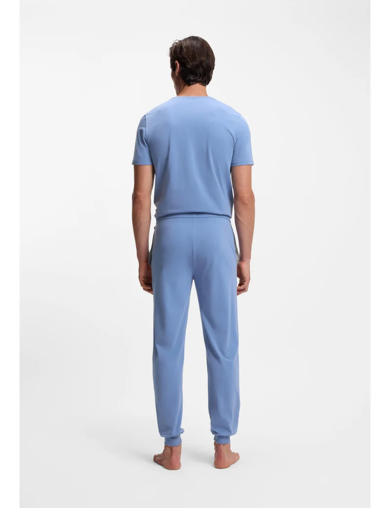 BOSS Stretch-cotton tracksuit bottoms with embroidered logo