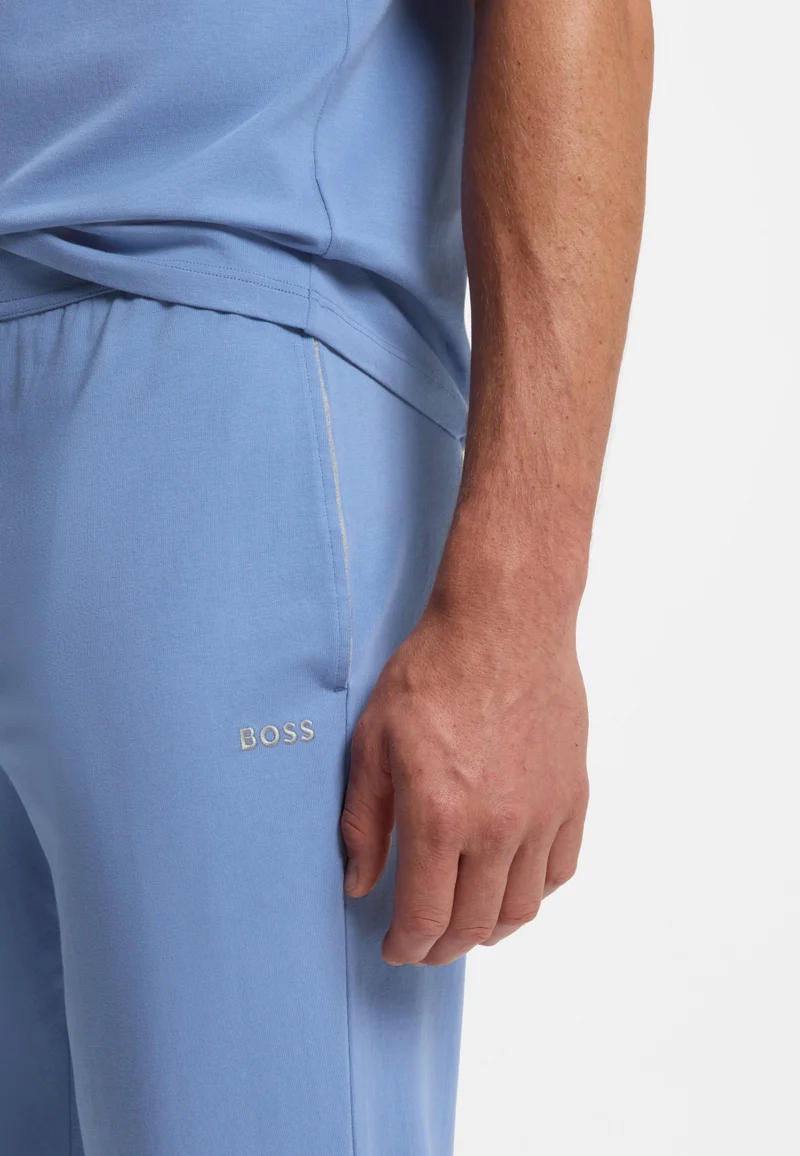 BOSS Stretch-cotton tracksuit bottoms with embroidered logo