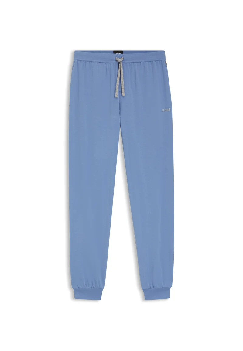 BOSS Stretch-cotton tracksuit bottoms with embroidered logo