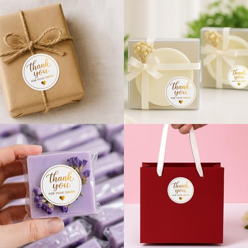 FEELOVE 1.5" Gold Thank You Stickers, 200 Pcs Self-Adhesive Thank You for Your Order Stickers for Packaging, Envelope Seals, Small Business - Image 5