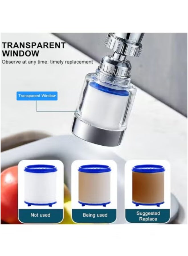 Sink Filter Water Faucet, Universal 360 Degree Rotating Sink Filter with 5 Filter Element, Kitchen Faucet Water Filter for Home Kitchen Bathroom - Image 3