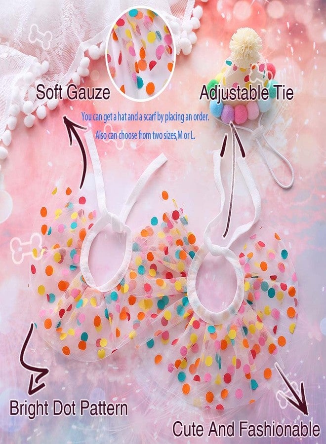 كامبسيس طوق كلاب كامبسيس بألوان قوس قزح ونقاط ملونة، طوق قابل للتعديل، طقم قبعة عيد ميلاد، طوق جرو للكلاب الصغيرة والمتوسطة (ML) - Image 5