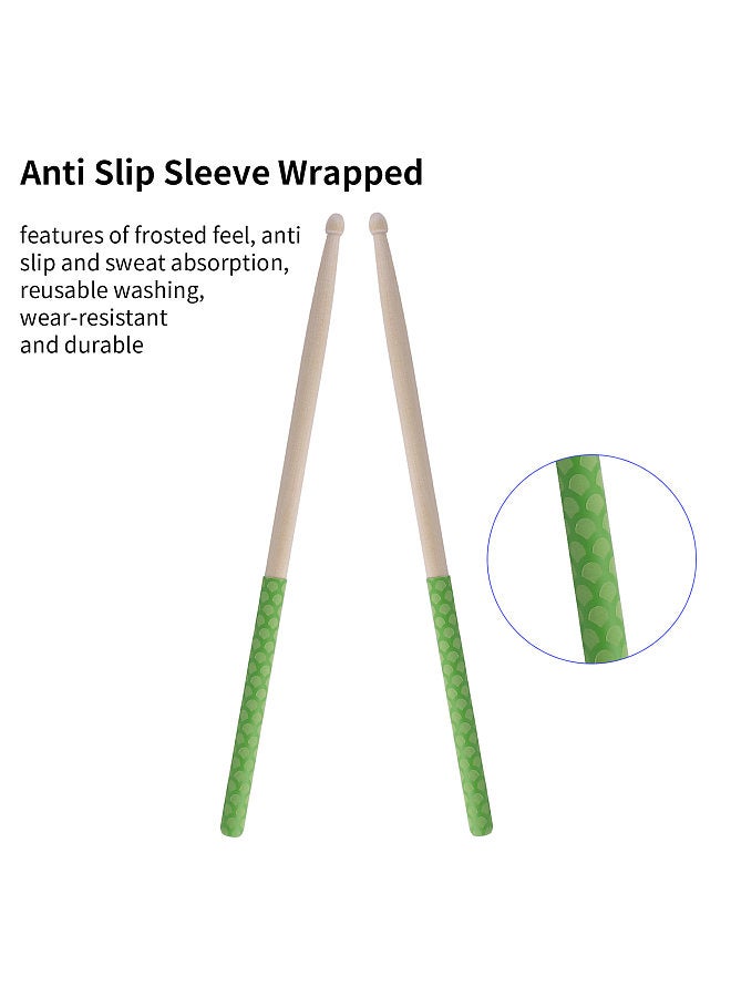 Generic 1-Pair Drumstick 5A  Anti Slip Drumstick Antiskid Drum Sticks Maple Wood Drumsticks Triangular Tip with Non-Slip Wrapped Handle Musical Instrument Drum Set Accessories  - Image 3
