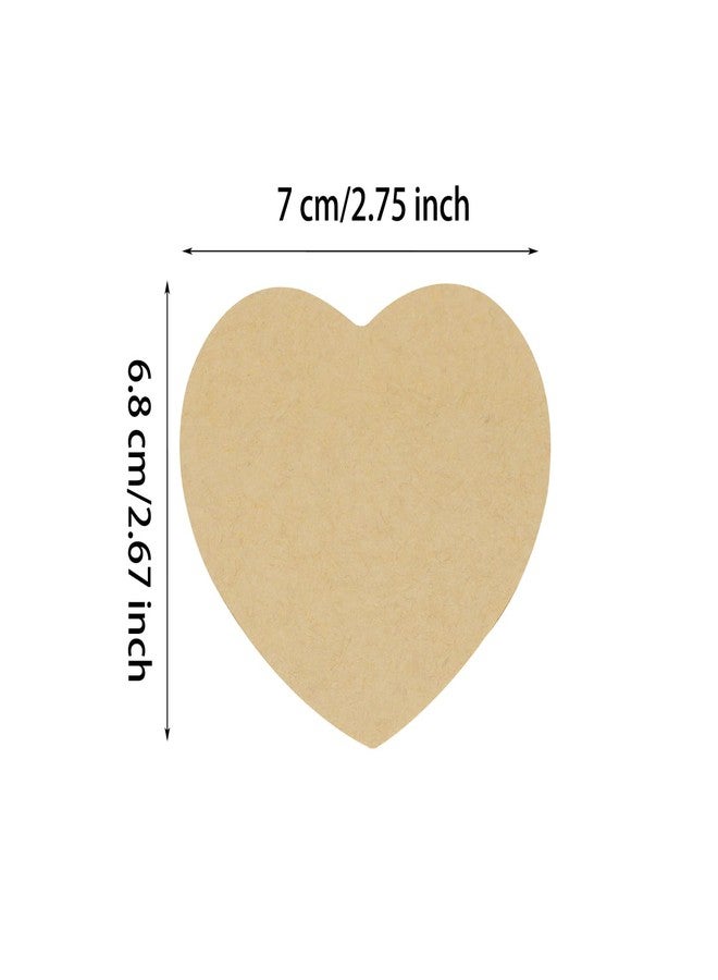 Mini Skater Light Brown Kraft Paper Sticky Notes Heart Shaped Self-Stick Blank Book Tabs Paper Markers Sticky Notes Pad Index Sticker for Home Office Remark Planner (4) - Image 2