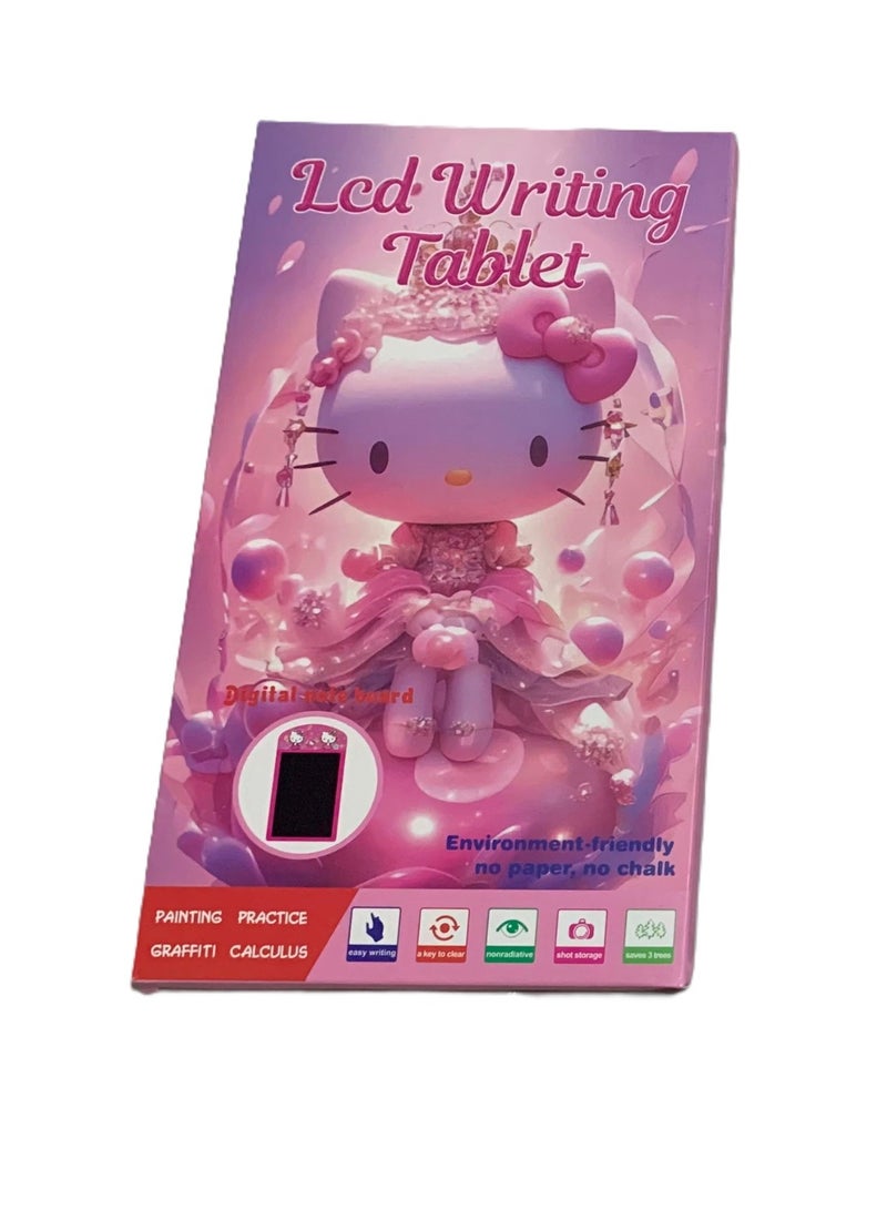 تابلت كتابة ورسم LCD للأطفال – تصميم Hello Kitty – لون زهري - Image 3