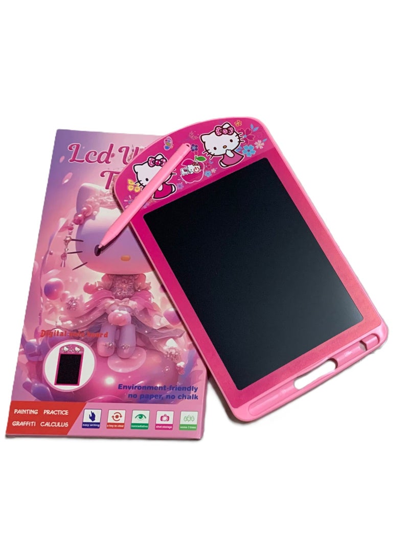 تابلت كتابة ورسم LCD للأطفال – تصميم Hello Kitty – لون زهري - Image 1