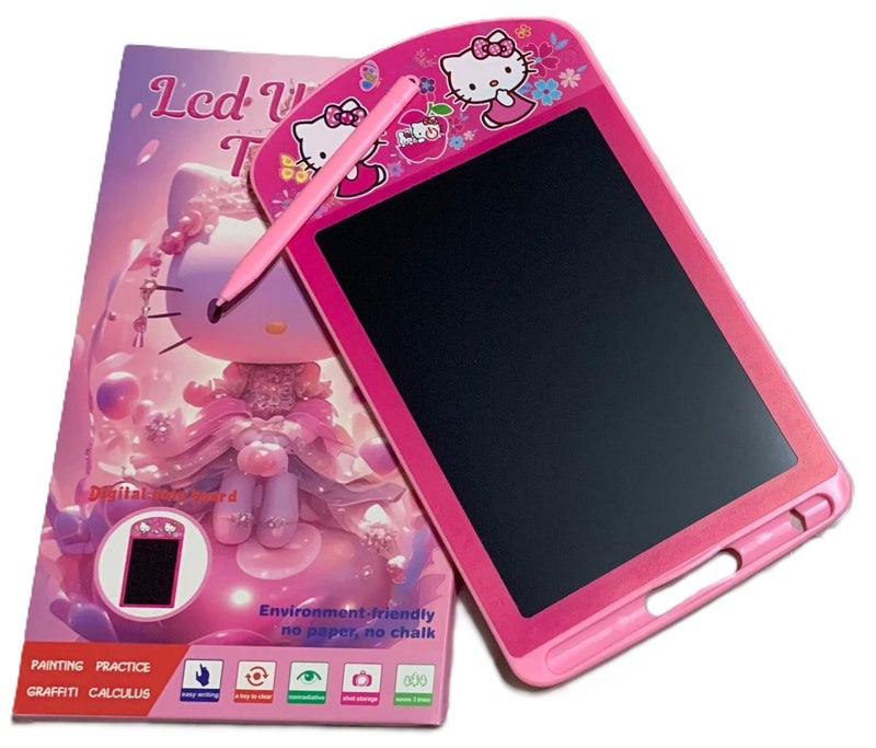 LCD Writing and Drawing Tablet for Kids - Hello Kitty Design - Pink - Image 1