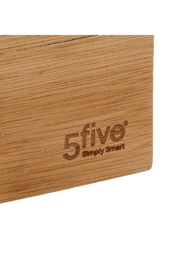 5 خمسة منظم أدوات الطعام من الخيزران بثلاثة أقسام بلون بني، بأبعاد 7 × 28 × 38 سم - Image 4