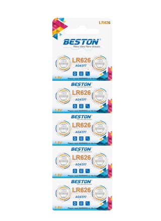 Beston Lithium Battery BST-LR626 10 PCS 2*5: Pack of ten BST-LR626 lithium batteries, organized in two sets of five for convenience. - pzsku/Z092364EB7C3BCA49B644Z/45/_/1725467137/e0257a0c-dd7f-4fde-8e11-8e4b66f1555d