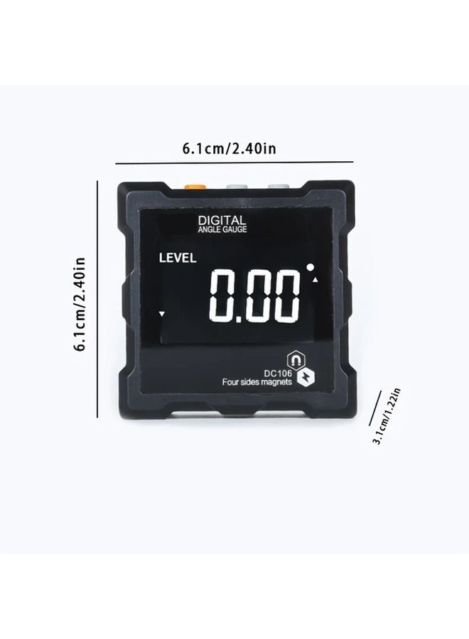 Black Digital Angle Finder 4 X 90 Degree Magnetic Base Backlight Level Gauge Inclinometer - Image 1