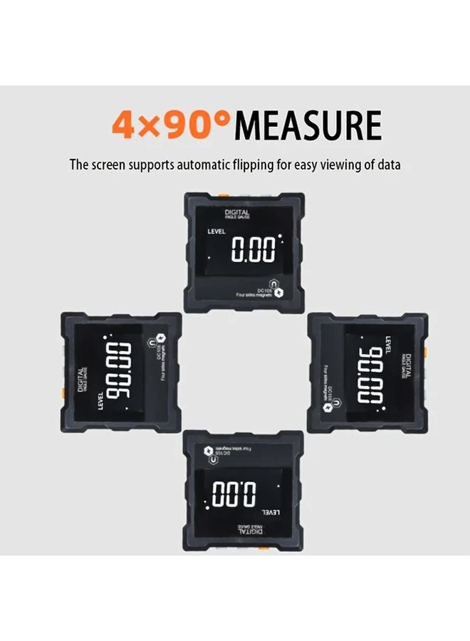 Black Digital Angle Finder 4 X 90 Degree Magnetic Base Backlight Level Gauge Inclinometer - Image 4