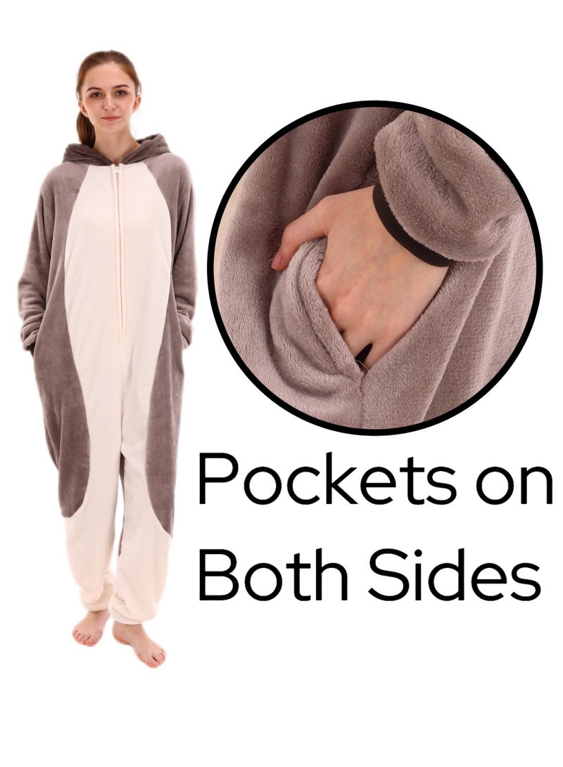 Snug Fit Unisex Adult Onesie Pajamas,  Cosplay Animal One Piece Halloween Costume Sleepwear Homewear  - Image 4