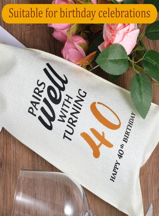 Zelphvt 40th Birthday Wine Bag 40 Years Old Wine Gift Bag Funny Birthday Gift for Women Men, Reusable Drawstring Bottle Bags for Party Decoration - Image 5