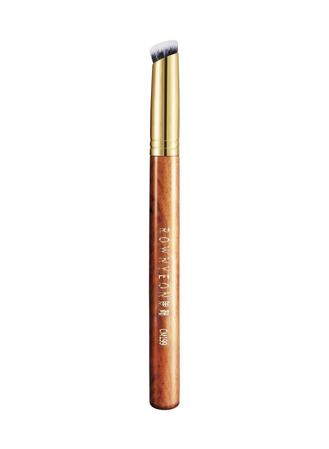 ROWNYEON Desert Oak Series MicroBlur Tap Concealer - 6mm Finger-Tip Precision Brush for Tear Troughs & Acne Spots, Vegan Nylon, Bubinga Handle (CM 199) - Image 1