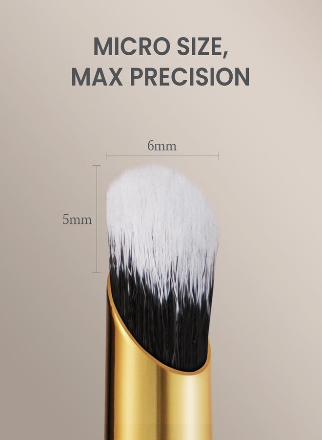 ROWNYEON Desert Oak Series MicroBlur Tap Concealer - 6mm Finger-Tip Precision Brush for Tear Troughs & Acne Spots, Vegan Nylon, Bubinga Handle (CM 199) - Image 3