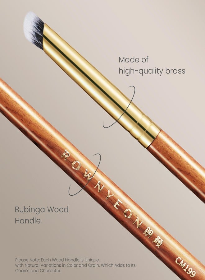 ROWNYEON Desert Oak Series MicroBlur Tap Concealer - 6mm Finger-Tip Precision Brush for Tear Troughs & Acne Spots, Vegan Nylon, Bubinga Handle (CM 199) - Image 5